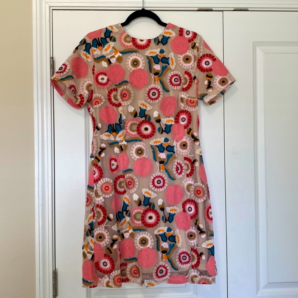 Embroidered colorful bodycon dress